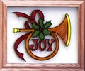 Christmas Joy/Holiday Horn Christmas Stained Glass Art
