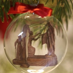 Come Unto Me Glass Christmas Ornament 