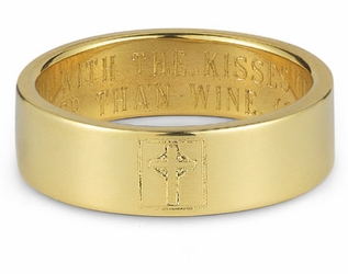Cross Bible Verse Ring - Yellow Gold