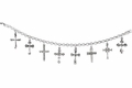 CROSS DANGLE CHARM BRACELET, STERLING SILVER
