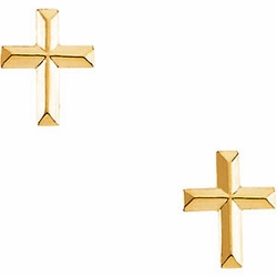 Cross Earrings 14k Gold