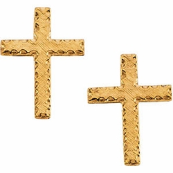 Cross Earrings 14k Gold