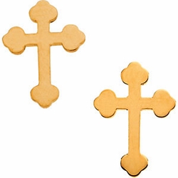Cross Earrings 14k Gold