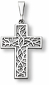 Crown of Thorns Cross Pendant, 14K White Gold