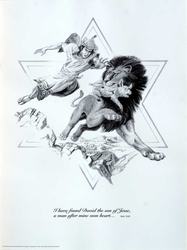 David and the Lion by Norbert McNulty - Unframed Christian Art