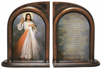 Divine Mercy With Sacred Heart Bookends