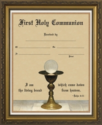 Eucharist and Chalice Detail First Holy Communion Framed Wall Decor