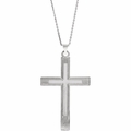 14K White Cross Necklace  25X16mm