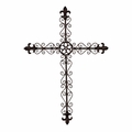 Fleur De Lis Bronze Metal Wall Cross - Christian Home & Wall Decor