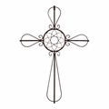 Floral Center Bronze Metal Wall Cross - Christian Home & Wall Decor