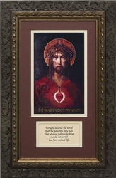 For God So Loved the World with Prayer - Framed Christian Art
