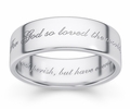 For God So Loved The World Bible Verse Ring - White Gold
