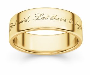 Let There Be Light Genesis 1:3 Bible Verse Wedding Band Ring