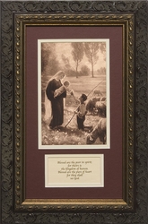 Gift of the Shepherd with Prayer - Framed Christian Art