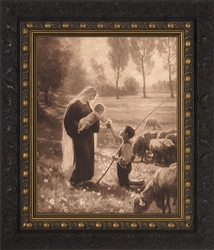 Gift of the Shepherd by Josef Scheurenberg - 3 Ornate Dark Framed Options