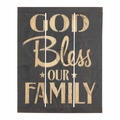 God Bless Our Family Rustic Reminders Wall Plaque - Christian Home Decor
