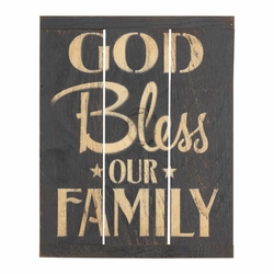 God Bless Our Family Rustic Reminders Wall Plaque - Christian Home Decor