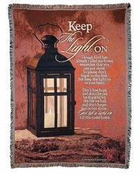 Keep The Light On Tapestry Throw