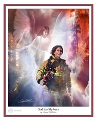 God Has My Back - Firewoman by Danny Hahlbohm - Christian Art