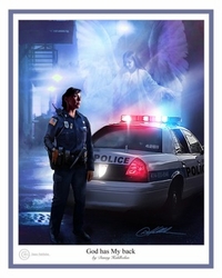 God Has My Back - Policewoman by Danny Hahlbohm - Christian Art