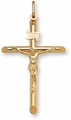 Gold Crucifix Pendant - 14K Gold - 2 x 1 3/8