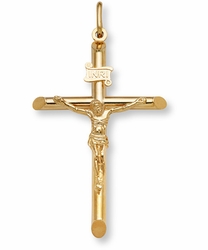GOLD CRUCIFIX PENDANT - 14K GOLD - 1 9/16 x 1