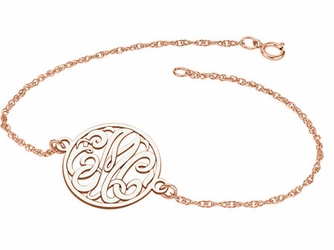GOLD PERSONALIZED MONOGRAM BRACELET - Yellow, white or rose gold