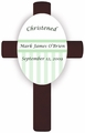 Green Children's Baptism/Christening Cross