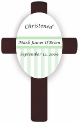 Green Children's Baptism/Christening Cross