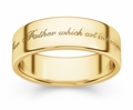 Hallowed Be Thy Name Bible Verse Wedding Ring - Yellow Gold