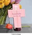 Hear My Prayer - Pink Personalized Baptismal Cross