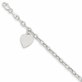 HEART CHARM BRACELET IN 14K WHITE GOLD