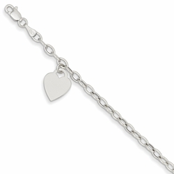 HEART CHARM BRACELET IN 14K WHITE GOLD