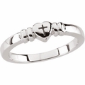 Heart Cross Sterling Silver Ring