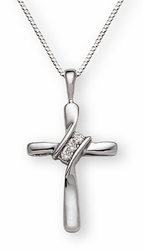 His Banner Over Me Was Love Diamond Cross Pendant