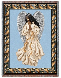 Hispanic Guardian Angel Inspirational Tapestry Throw 