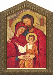 Holy Family Icon (Peaked Frame) - 3 Framed Options