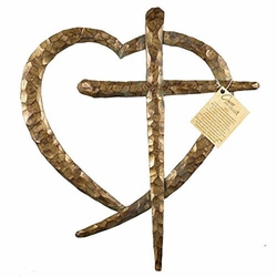 I Cross My Heart Wall Cross Brown