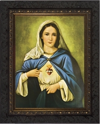 Immaculate Heart (Ornate Dark Frame) - Framed Christian Art