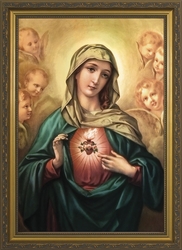 Immaculate Heart (Surrounded by Angels) - 3 Framed Options