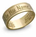 In His Name Bible Verse Ring - 14k Yellow Gold