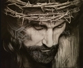 Jesus Christ Charcoal Portrait by Mark Seamans