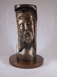 Jesus Face Carved In Log by Julian Garcia