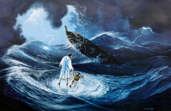Jesus Walking on the Water by Norbert McNulty - Unframed Christian Art