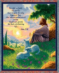 John 3:16 Christian Tapestry Throw