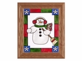 Jovial Snowman Christmas Stained Glass Art