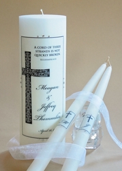 Large Designer Cross Christian Wedding Unity Candle