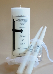 Large Finial Cross Christian Wedding Unity Candle