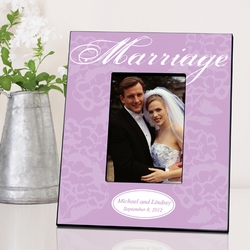 Lavender with White Marriage Picture Frame