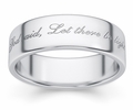 Let There Be Light Genesis 1:3 Bible Verse Wedding Band Ring in White Gold